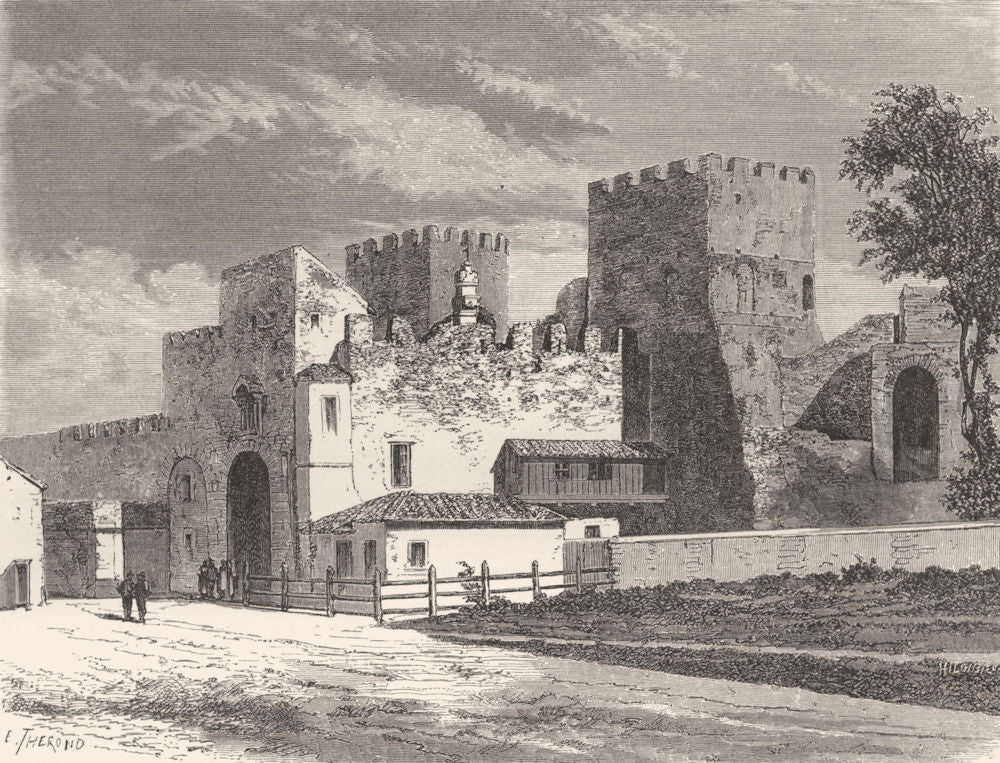 ROME. Gate of St Paul, or Ostiensis 1872 old antique vintage print picture